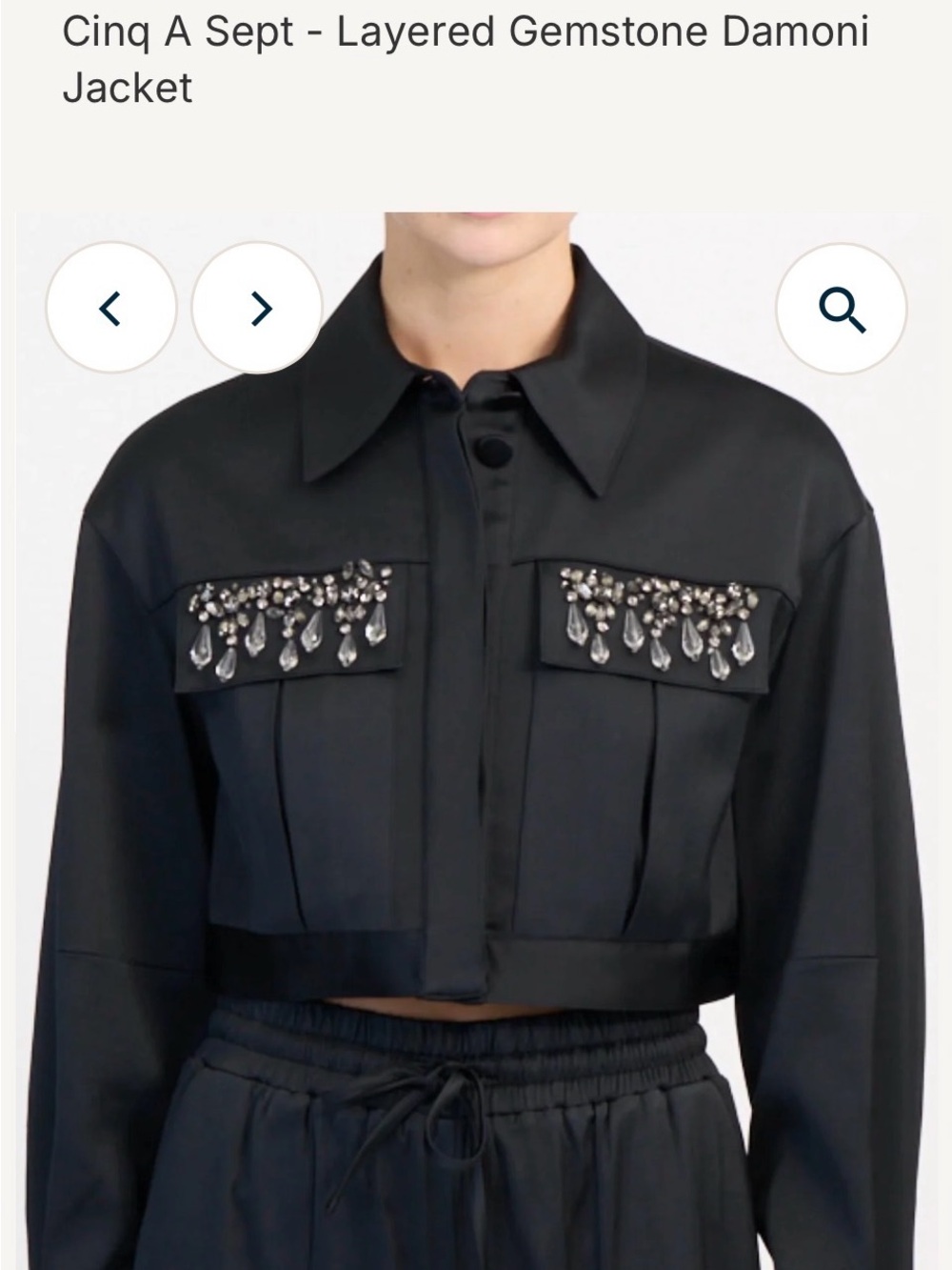 cinq a sept Navy Layered Gemstone Damoni Jacket